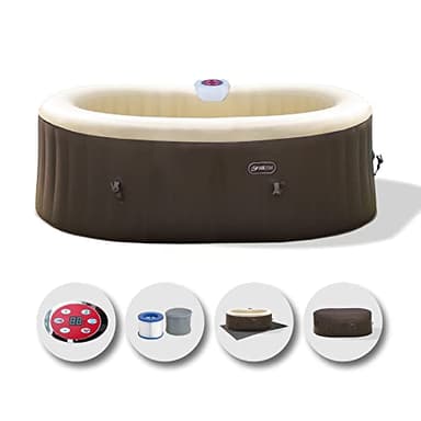 EASE.ZONE Vasca Idromassaggio gonfiabile, ovale, 190x120x65cm (550L/145GAL) con Pompa Integrata 30W