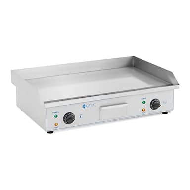 Royal Catering Fry Top Elettrico Doppio Piastra Elettrica per Grigliare RC-EG73 (730 x 400 mm, Piastra liscia, 2 x 2000 W)
