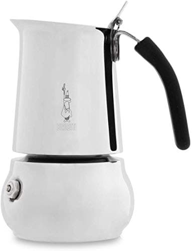 Bialetti Kitty Caffettiera 2 Tazze, 95 ml, Non adatta ai piani ad induzione, Design ottimo, Acciaio Inossidabile