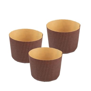 Decora, 0320168 12 Forme per Panettone da 100 g, Dim. Ø 7 x h 6 cm, in Carta Rigida di pura Cellulosa, Resiste a Temperature di 200 °, Ideale per Realizzare un Panettone in Casa, Made in Italy