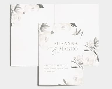 Libretto Cerimonia Nozze CON STAMPA AD ALTA QUALITÁ - Elegant Garden - Libretto messa completamente PERSONALIZZABILE (ANCHE I COLORI) (1)