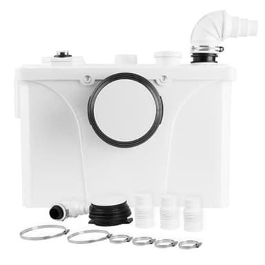 Izrielar 700W Trituratore Pompa Maceratore, pompa da per acque luride per WC, lavabo, doccia, 190L/min, con 4 ingressi, con lame in acciaio inox e carbone attivo