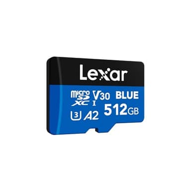 Lexar Blue Scheda Micro SD 512GB, fino a 160 MB/s in lettura, scheda microSDXC UHS-I, C10, U3, V30, A2, video Full-HD e 4K, scheda di memoria ad alta velocità per smartphone/tablet/action camera