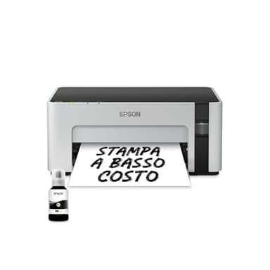 Epson EcoTank ET-M1120 stampante monocromatica A4 (bianco/nero) 32 pag/min, serbatoio di inchiostro, USB, Wi-Fi, Wi-Fi Direct, Stampa da mobile, flacone nero incluso in dotazione, risparmio costi