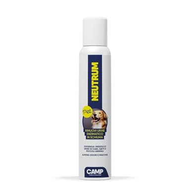 CAMP Neutrum Pet Rimuovi Urine - Detergente Enzimatico Urina Gatto Cane e Piccoli Animali in Schiuma, Elimina gli Odori ed Evita la Formazione di Aloni, Adatto a Pavimenti Tessuti Muri e Mobili, 200ml