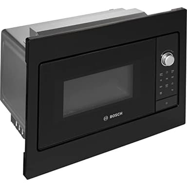 Bosch BFL523MB3 Serie 2 Microonde da Incasso, 38 x 50 cm, 800 W, Piatto Rotante 27 cm, Cerniera Porta Sinistra, AutoPilot 7 7 Programmi Automatici Supporto Pulizia Display LED Touch Nero