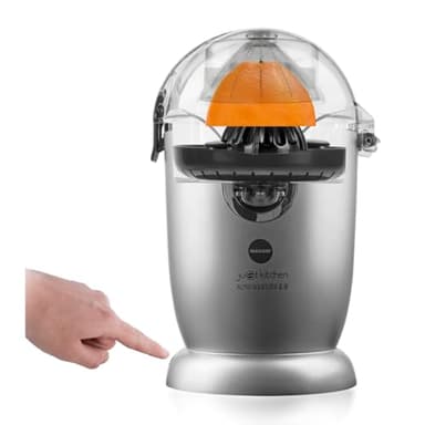 MACOM 874 Spremiagrumi Auto Squeezer 2.0, completamente Automatico, spreme con il semplice tocco di un Pulsante tutti gli agrumi, completamente smontabile per una facile pulizia