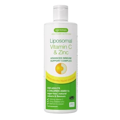Vitamina C Liposomiale Liquida 1000mg & Zinco, Rame E Selenio. Supporto Per Le Difese Immunitarie Ad Alto Assorbimento Per Adulti E Bambini. 30 Porzioni, Agrumi E Vaniglia, 450 Millilitro