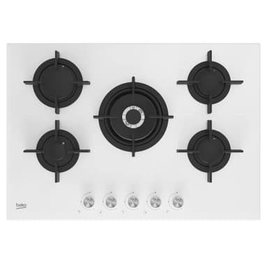 Beko HILW75222SW piano cottura Incasso Gas Bianco - Piastre (Incasso, Gas, Vetro, Bianco, 1000 W, Rotondo)