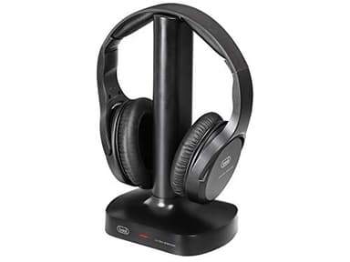 Trevi FRS 1480 R Cuffie TV Wireless Senza Fili, Portata Fino a 30 Metri, Ideale per TV e Hi-Fi, Ingresso Ottico, Batteria Ricaricabile, Alimentatore Base e Cavo Ottico in Dotazione