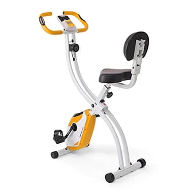 Ultrasport F-Bike Cyclette da Casa Pieghevole I Cyclette Pieghevole da Casa fino a 130 KG con Sella Extra Confortevole e LCD Display, Cyclette da Camera (Arancione-Bianco)