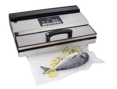 METRO Professional Macchina sigillatrice per sottovuoto GVS1140, acciaio inox, 16 l/min, 550 W, per uso domestico e commerciale, adatta a tutti gli alimenti, tempo di sigillatura regolabile (GVS1140)