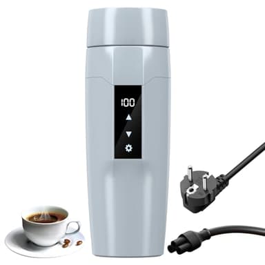 Bollitore elettrico per riscaldamento con controllo della temperatura, regolabile da 40~100 ℃, mini tazza elettrica portatile da viaggio, anti-perdite, tazza di isolamento a riscaldamento rapido da