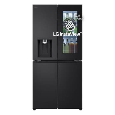 LG GMG860EPBE Frigorifero Slim Multidoor InstaView, Classe E, 638L, Wi-Fi, Door e Linear Cooling, Frigo con Dispenser Acqua UVnano senza allaccio, Metal Fresh, Frigorifero Nero Opaco