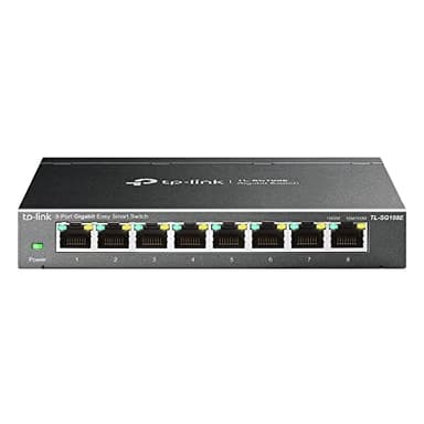 TP-Link TL-SG108E Switch, 8 Porte RJ45 Gigabit 10/100/1000 Mbps, Monitora la Rete, Priorizza il Traffico e Configura VLAN, Struttura in Acciaio