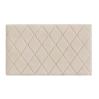 Baroni Home Testata del Letto Imbottita in Velluto Beige con Struttura Interna in MDF, Doppio Gancio in Acciaio e Altezza regolabile, Facile Montaggio a Muro, Design Elegante e Confortevole, 92x55 cm