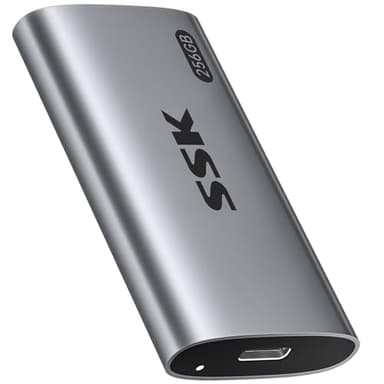 SSK 256 GB Extreme SSD Portatile, Disco Rigido Esterno SSD fino a 550 MB/s, unità a Stato Solido Esterne USB 3.2 Gen2 per iPhone 15/Pro, Windows, Mac, Android con luce LED, TRIM, SMART supportato