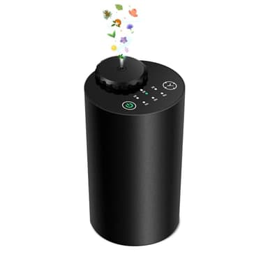 Diffusore senza acqua per oli essenziali,Alimentato a batteria， tecnologia ad ultrasuoni, diffusore per auto, lega di alluminio nero