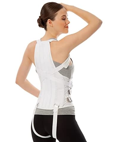 Corsetto dorso-lombare con spallacci (2 70-80 cm circonferenza vita, Bianco)