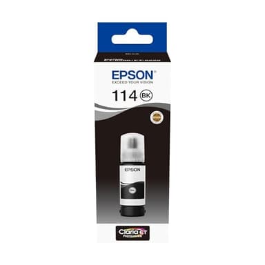 Epson Claria ET Premium, Serie 114, Inchiostro per Stampanti EcoTank, Single Pack 1 Colore (Nero), 70ml, Stampa fino a 2300 fotografie con un set