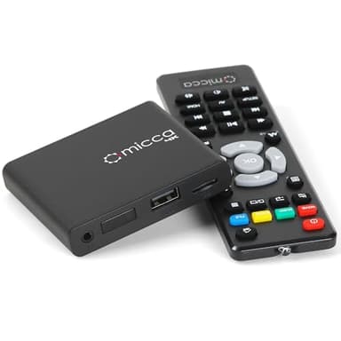 Micca Lettore Multimediale 4K Ultra-HD per USB e MicroSD, Riproduzione Automatica, Supporto H.265/HEVC, H.264/AVC, MP4, MKV, MP3, JPG, Uscita HDMI 4K e AV Analogico, Segnaletica Digitale