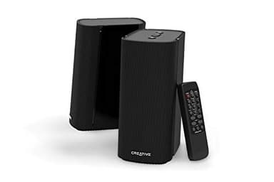 Creative T100 Altoparlanti Desktop Hi-Fi 2.0 compatti, con Potenza di Picco di 80W con Bluetooth 5.0, Ingresso Ottico, Ingresso AUX, per Computer e Laptop (Nero)