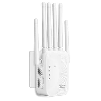 Ripetitore WiFi Potente per Casa, Amplificatore WiFi 6 antenne,con Porta LAN,Extender Supporta Modalità Ripetitore/Router/AP,Compatibile con tutti i modem router