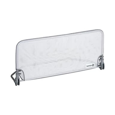 Safety 1st Barriera Letto Bambini 90 cm, Sponda 18 Mesi - 5 Anni, Sbarra Letto Bambini Reclinabile, Paracolpi Tessuto in Rete, Blocco Automatico, Semplice da Pulire, Bianco