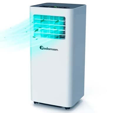 Adamson A9000 | Condizionatore Deumidificatore Portatile con Tubo + 3-in-1 + NUOVO 2024 + Deumidificatore Integrato, Ventilatore e Modalità Raffreddamento + Telecomando + 9000 BTU + GARANZIA 5 ANNI