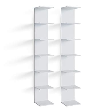 Vicco libreria da parete Paolo, Bianco, 30 x 190 cm Set di 2