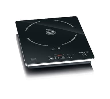 SEVERIN KP 1071, Piastra a induzione, Potenza 2000 W, Diametro 21 cm, 10 livelli di temperatura, Display di temperatura, Timer, Spegnimento automatico in caso di pericolo, risparmio energetico