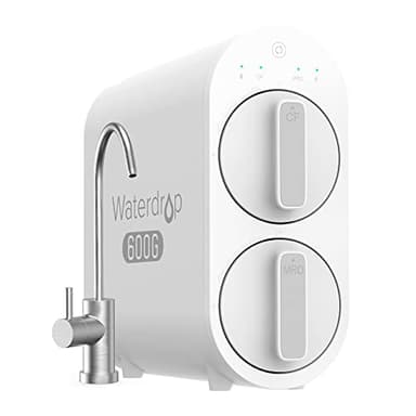 Waterdrop RO Filtrazione dell'Acqua Sistema ad Osmosi Inversa, 2271 Litri, 2:1 Puro per Drenare, Senza Serbatoio, Pannello Intelligente, Multistadio Composito, Certificato FCC, WD-G2P600-W