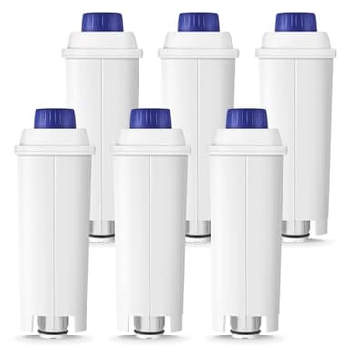 Molifal Filtro acqua, ricambio per macchine da caffè Delonghi DLSC002, compatibile con Delonghi Dinamica, Magnifica S, Eletta Explorer, ETAM Autentica EPAM e ECAM Series (6 pezzi)