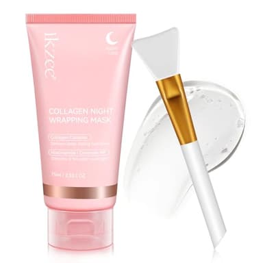 Collagen Night Wrapping Mask, Maschera Viso Peel Off al Collagene Biologico, per Idratare, Bellezza Skincare Maschera Coreana per Idratare, Levigare e Rassodare la Pelle Durante la Notte