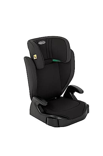 Graco Seggiolino Junior Maxi i-Size R129, Rialzo per Seggiolino, Braccioli e Poggiatesta Regolabili in Altezza, Leggero, con Portabicchieri, Nero, Junior Maxi i-Size