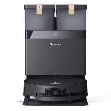 ECOVACS DEEBOT X8 PRO OMNI Robot Aspirapolvere Lavapavimenti, 18000Pa, Tecnologia di Lavaggio Automatico Istantaneo OZMO ROLLER, Pulizia con acqua calda 40-75°C, Soluzione Detergente Automatica, Nero