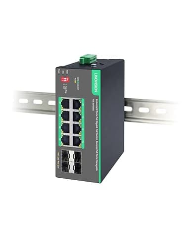 LINOVISION Industrial 8 Porte Remote Cloud Managed PoE Switch con 4 Uplink SFP, Switch PoE Full Gigabit, IEEE802.3af/at, PoE Budget 180W, Supporto Porte PoE remote gestibili