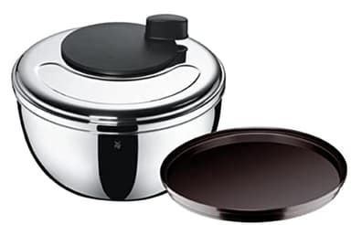 WMF Gourmet Centrifuga per Insalata, Acciaio Inox, plastica, Coperchio salvafreschezza