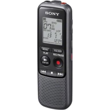 Sony ICD-PX240 Registratore Digitale Mono, Altoparlante Integrato, Jack Cuffie E Microfono, Memoria 4 GB, Batteria Fino A 32 Ore, Nero/Grafite