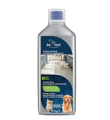 PHURE Detergente Concentrato per Robot Lavapavimenti e Aspirazione con Igienizzante Multisurface 1000ml pulizia senza aloni e sostenibile Adatto a tutti i Robot (MULTI-SURFACE PET, Senza profumo)