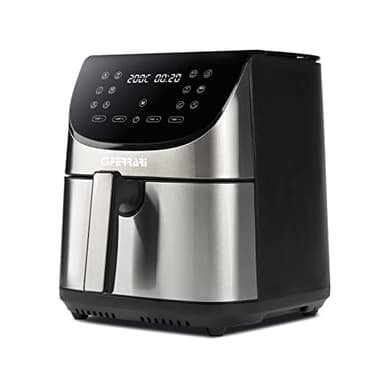 G3 Ferrari G10176 Friggitrice ad Aria Friggisano XXL, 1700 Watt, 8 Litri, Nero/Acciaio