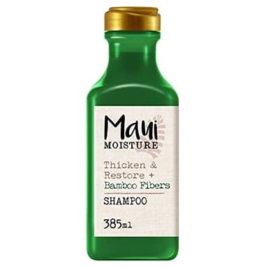Maui Moisture Shampoo Thicken & Restore + Bamboo Fibers, Shampoo ristrutturante per capelli danneggiati, Shampoo naturale e vegano con bambù, Shampoo senza solfati, siliconi o parabeni, 385 ml