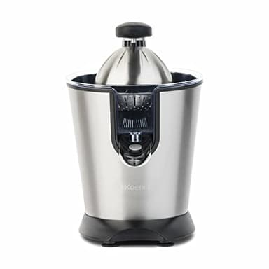 H.Koenig Spremiagrumi elettrico professionale a braccio in acciaio inox AGR80, senza BPA, veloce, automatico, silenzioso, potente 160 W, beccuccio antigoccia, 160W