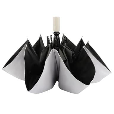 UKOFEW Ombrello Pioggia, ombrello pieghevole antivento, ombrello portatile antivento ombrello resistente 99% UV, ombrello piccolo, umbrella con Interruttore Automatico(Grigio)