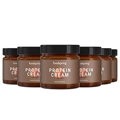 foodspring Crema Proteica, Nocciola, 6 x 200g, Crema proteica spalmabile alla nocciola