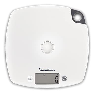 Moulinex BN1000 Optiss, Bilancia da Cucina Elettronica, Schermo LCD, Funzione Liquid, Bianco