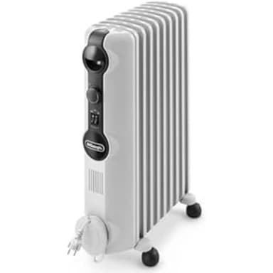 De'Longhi TRRS0920 Radiatore Ad Olio Elettrico, 9 Elementi, Risparmio Energetico, Calore A Lungo, Manopole Intuitive, Per Ambienti Fino A 55m³, Silenzioso, 3 Livelli Di Potenza, 2000watt, Grigio