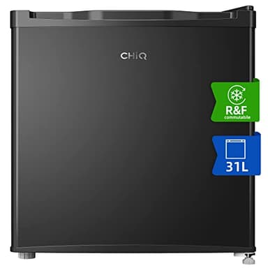 CHiQ CSD31D4E, Mini Congelatore e Frigorifero,2 in 1, Doppio Uso, Congelamento a 4 Stelle, Silenzioso, Porta Reversibile, Termostato Regolabile, Nero
