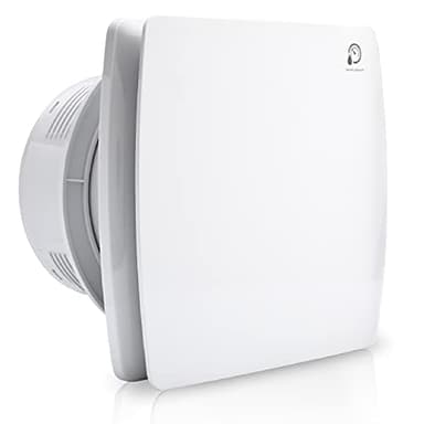 Herrselsam Ventilatore da bagno da 100 mm con sensore di umidità e timer antiriflusso, ventilatore da bagno per soggiorno ventilatore da bagno per l'estrazione dell'aria, per bagno e cucina, bianco