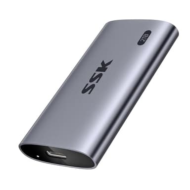 SSK SSD Portatile da 2TB, Unità a Stato Solido Esterne Fino a 2000MB/s, Disco Rigido Esterno SSD USB 3.2 Gen2X2 NVMe, Consumo energetico Ultra Basso per iPhone 15/Macbook/Pro/Telefono OTG
